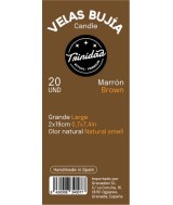 TRI.VELAS BUJIA MARRON 2 X 19 CM.