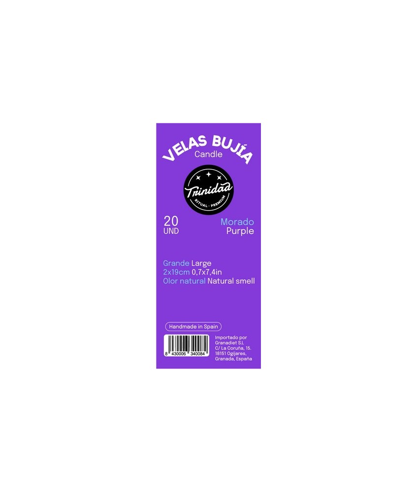TRI.VELAS BUJIA MORADO 2 X 19 CM.