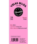 TRI.VELAS BUJIA ROSA 2 X 19 CM.