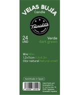 TRI.VELAS BUJIA VERDE OSCURO 2 X 19 CM.