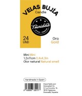 TRI.VELAS BUJIA DORADO ORO 2,1  X 19 CM.