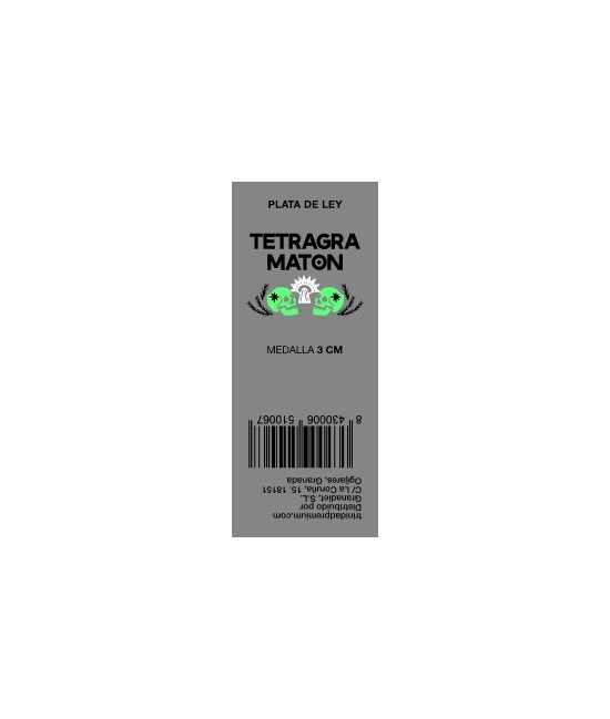 TRI.MEDALLA PLATA TETRAGRAMATON 3 CM.