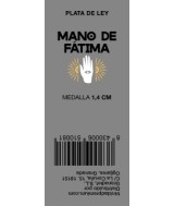 TRI.MEDALLA PLATA MANO FATIMA PLANA 1.4 CM.