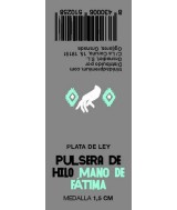 PULSERA HILO ROJO MANO FATIMA PLATA 1,5 CM.