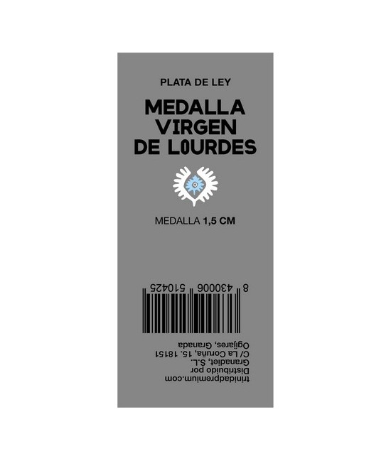 TRI.MEDALLA VIRGEN LOURDES 1,5 CM.