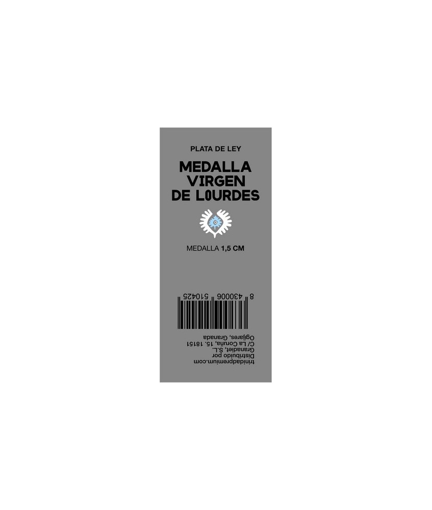 TRI.MEDALLA VIRGEN LOURDES 1,5 CM.