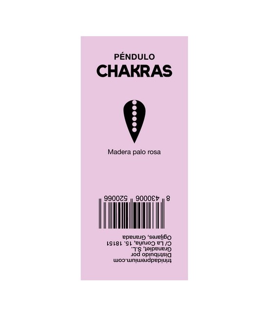 TRI.PENDULO CONO MADERA PALO ROSA CHAKRAS