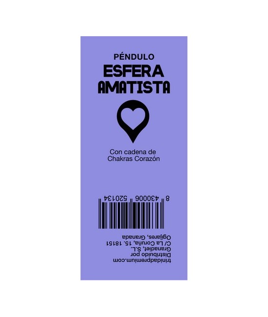 TRI.PENDULO ESFERA AMATISTA CADENA CHAKRAS CORAZON