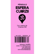 TRI.PENDULO ESFERA CUARZO ROSA CADENA CHAKRAS OM