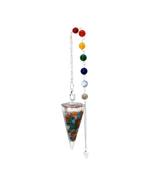 TRI.PENDULO ORGON CHAKRAS FACETADO CADENA CHAKRA