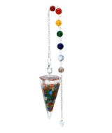 TRI.PENDULO ORGON CHAKRAS FACETADO CADENA CHAKRA