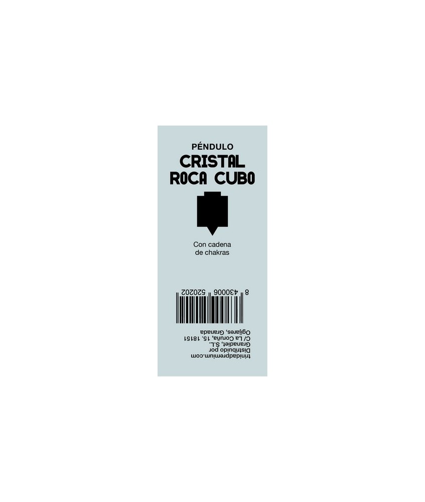 TRI.PENDULO CRISTAL ROCA CUBO CADENA CHAKRAS