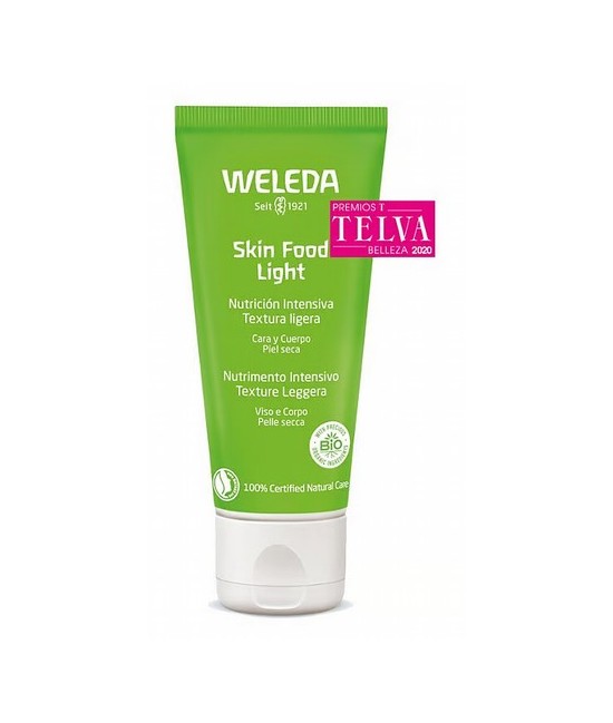 Skin Food Light aporta confort a la piel seca inmediatamente. Esta crema de textura ligera que se absorbe rápidamente, combina 