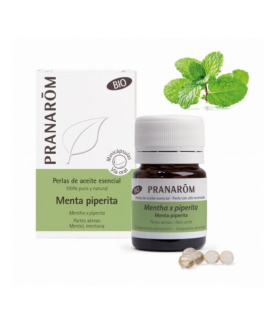 Mentha piperita
Minicápsulas ecológicas dosificadas con aceite esencial 100% puro y natural de menta piperita. Formato práctic