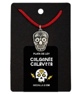 MEDALLA CALAVERA ESTRELLAS PLATA 2 CM.