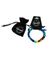 TRI.PULSERA DOBLE ONIX AZUL 7 CHAKRAS BOLA 8 MM.