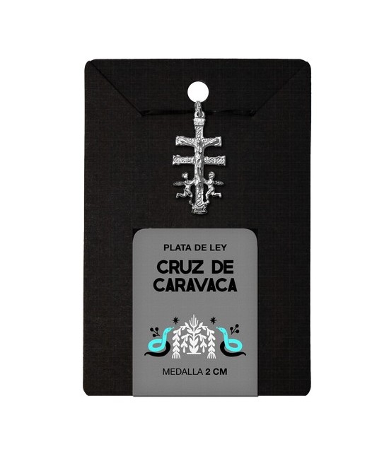 TRI.MEDALLA CRUZ CARAVACA PLATA 2 CM.