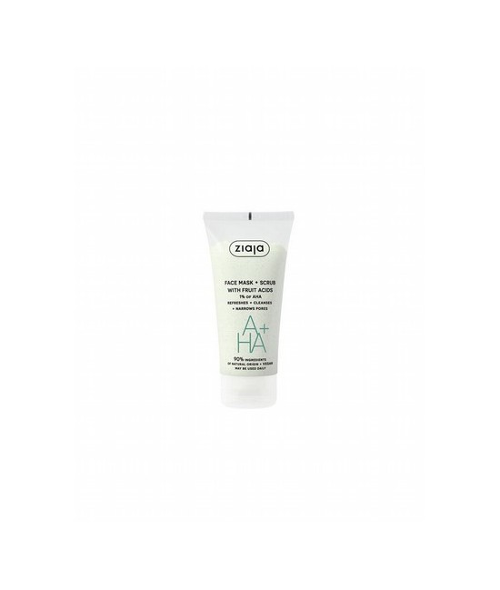 Mascarilla y exfoliante facial con ácidos frutales.

Refresca, limpia y cierra los poros. Contiene ácidos frutales (AHA) y ce