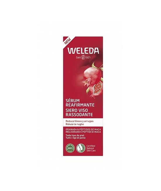 Sérum Reafirmante de Granada y Péptidos de Maca 30ml
Beneficios

Aporta nueva energía a las células
Reduce las arrugas y re