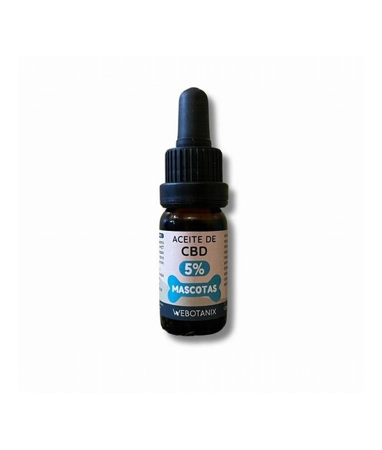 Aceite CBD de espectro completo y base aceite MCT coco, de alta concentración, adecuado para el uso diario en mascotas. Sabor s