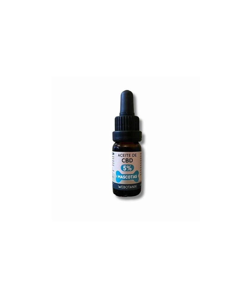Aceite CBD de espectro completo y base aceite MCT coco, de alta concentración, adecuado para el uso diario en mascotas. Sabor s