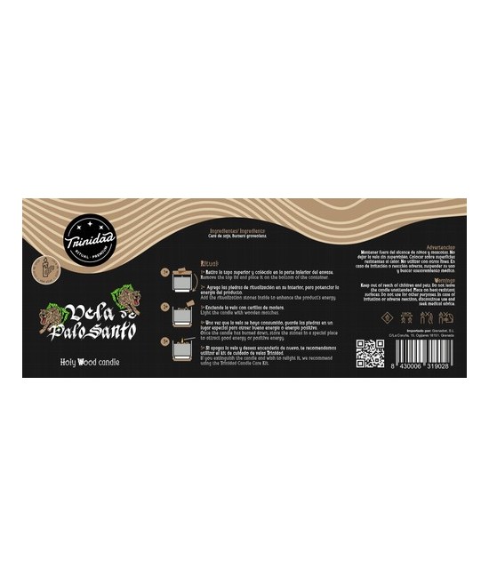 TRI.VELAS VASO PALO SANTO