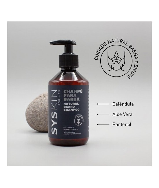 El Champú para Barba y Bigote SYS ha sido formulado con caléndula, aloe vera y pantenol. Un producto para el cuidado de la barb