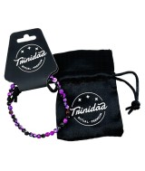 TRI.PULSERA AGATA NEGRA TEÑIDA MORADO BOLA 4 MM.