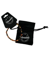 TRI.PULSERA AGATA NEGRA TEÑIDA NARANJA BOLA 4 MM.