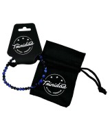TRI.PULSERA AGATA NEGRA TEÑIDA AZUL BOLA 4 MM.