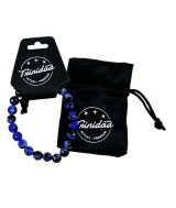 TRI.PULSERA AGATA NEGRA TEÑIDA AZUL BOLA 8 MM.