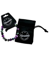 TRI.PULSERA AGATA NEGRA TEÑIDA MULTICOLOR BOLA 8 MM.