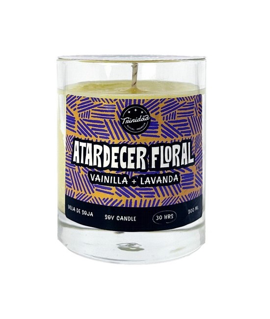 TRI.VELA VASO ATARDECER FLORAL 200 ML.