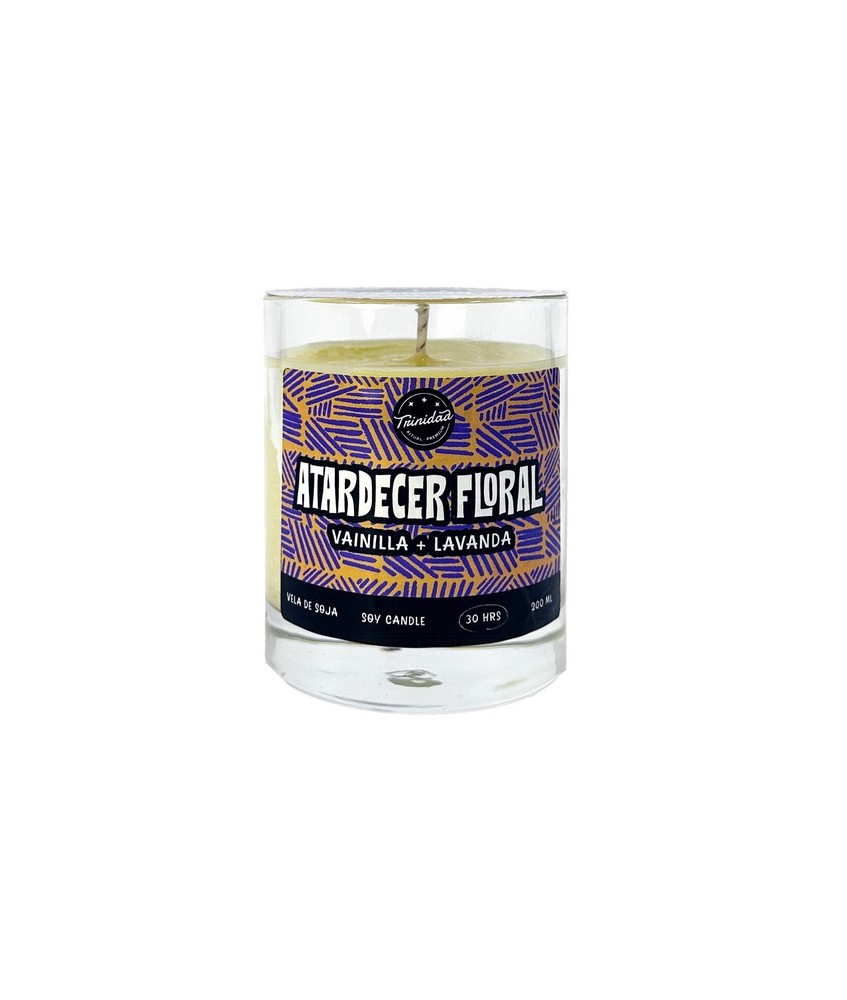 TRI.VELA VASO ATARDECER FLORAL 200 ML.