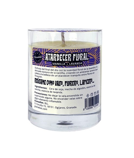 TRI.VELA VASO ATARDECER FLORAL 200 ML.