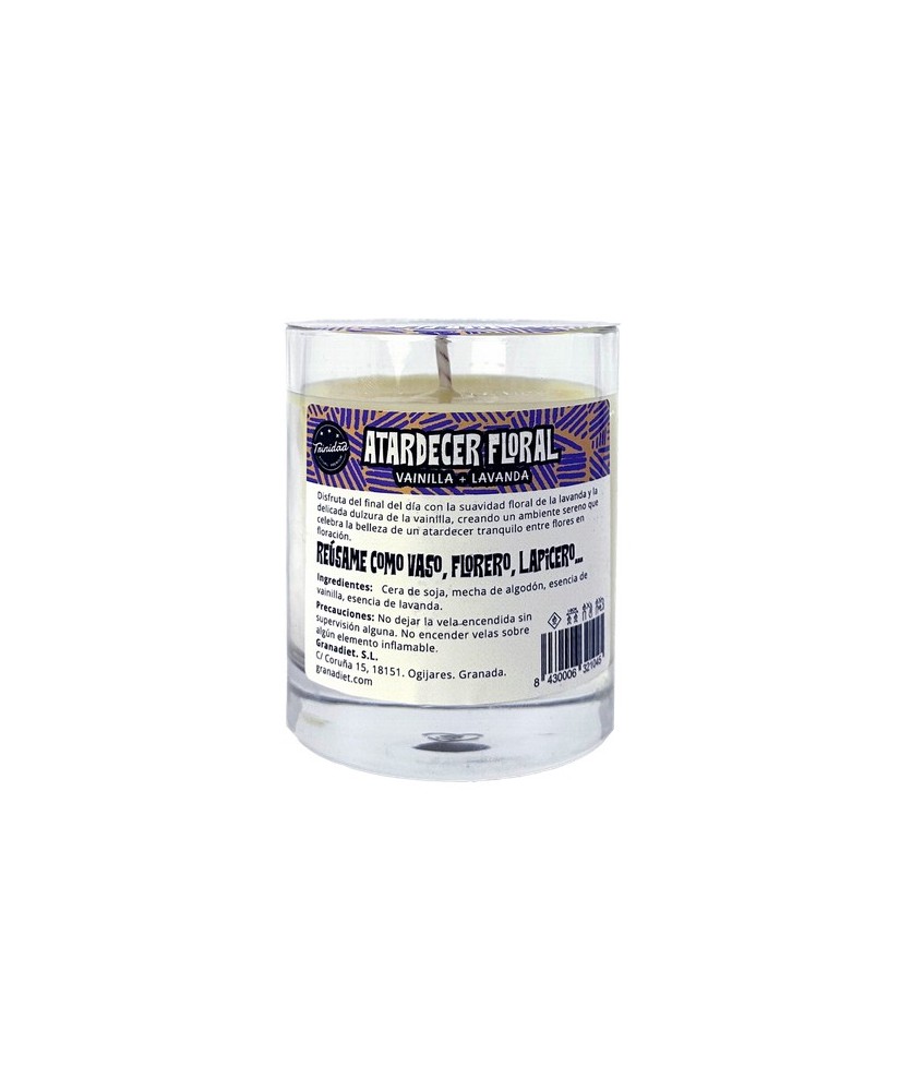 TRI.VELA VASO ATARDECER FLORAL 200 ML.