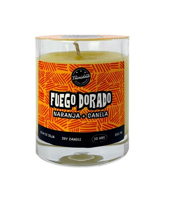 TRI.VELA VASO FUEGO DORADO 200 ML.