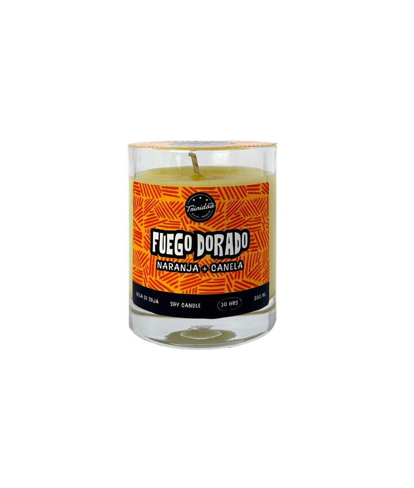 TRI.VELA VASO FUEGO DORADO 200 ML.