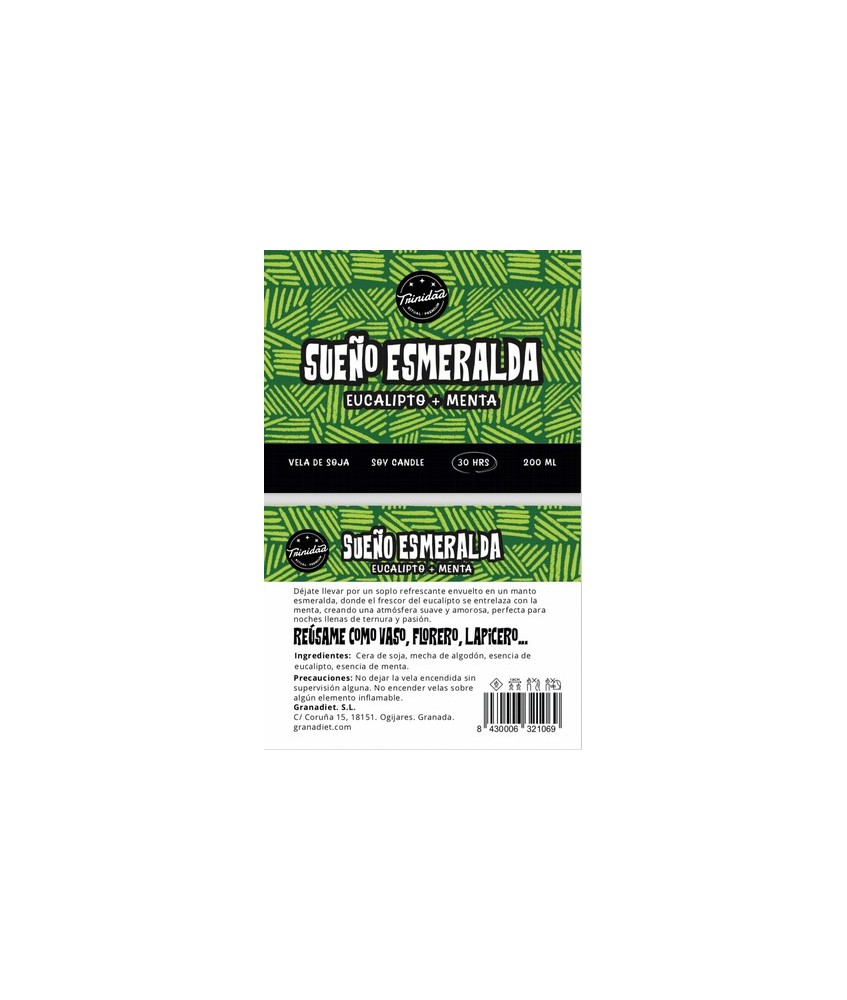 TRI.VELA VASO SUEÑO ESMERALDA 200 ML.