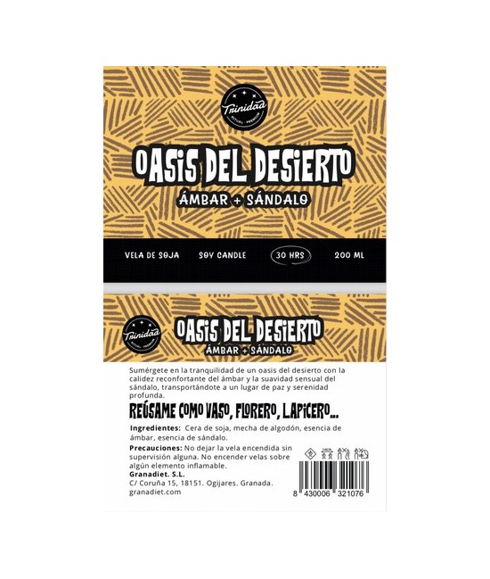 TRI.VELA VASO OASIS DEL DESIERTO 200 ML.