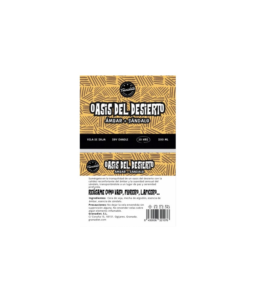 TRI.VELA VASO OASIS DEL DESIERTO 200 ML.