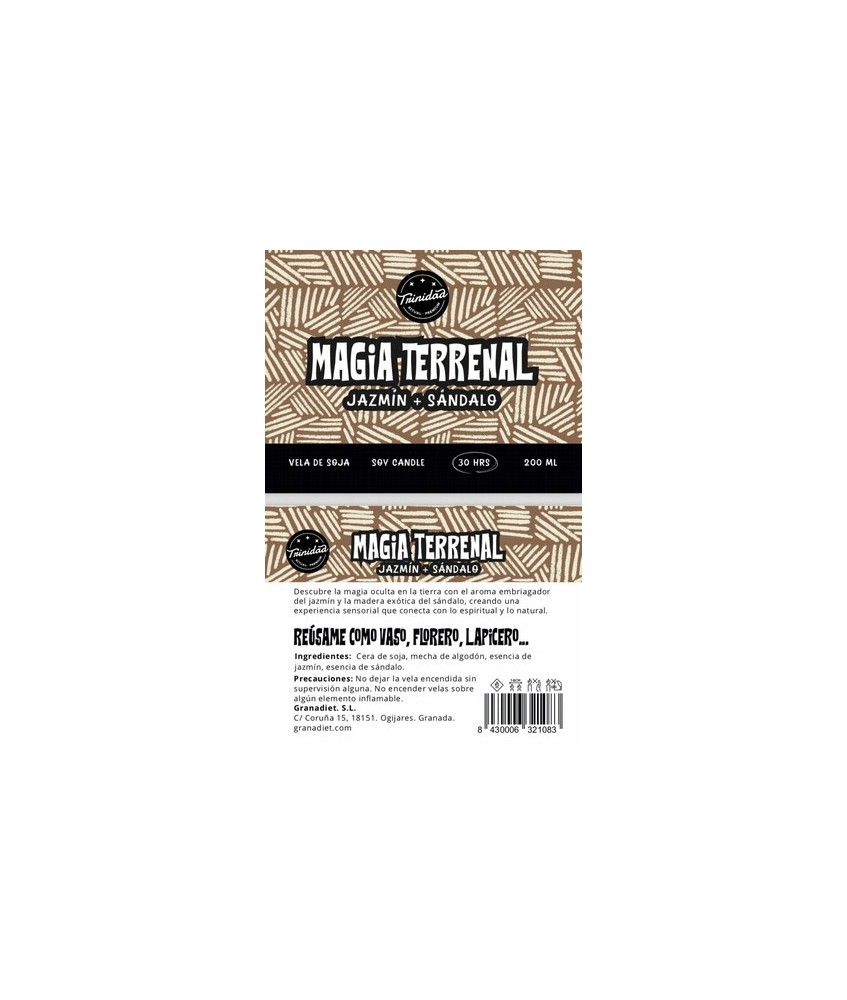TRI.VELA VASO MAGIA TERRENAL 200 ML.
