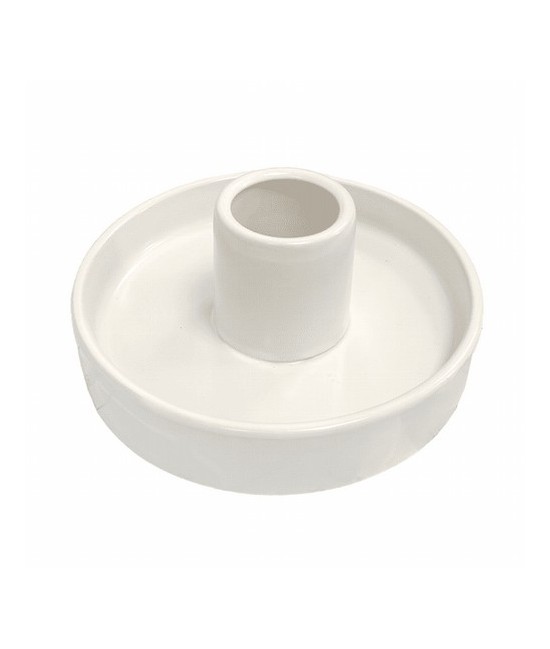 Diámetro: 10,50 cm

Altura: 5cm

Diámetro del hogar: 3,50 cm

Material: Cerámica

color blanco