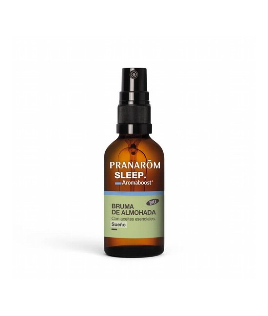 Diseñada para facilitar conciliar el sueño, la bruma de Almohada SLEEP con Aceite Esencial BIO de Manzanilla noble BIO ofrece a