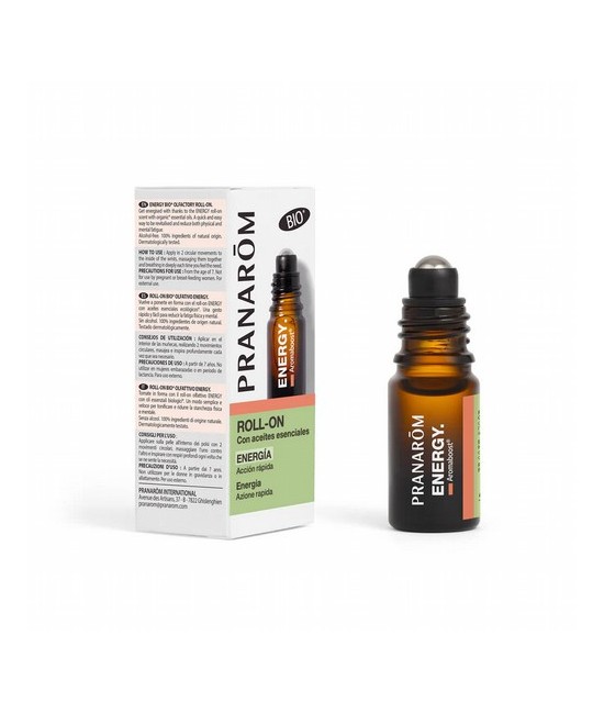 Diseñado para reducir las sensaciones causadas por la fatiga física y mental, el Roll-on olfativo ENERGY con Aceites Esenciales