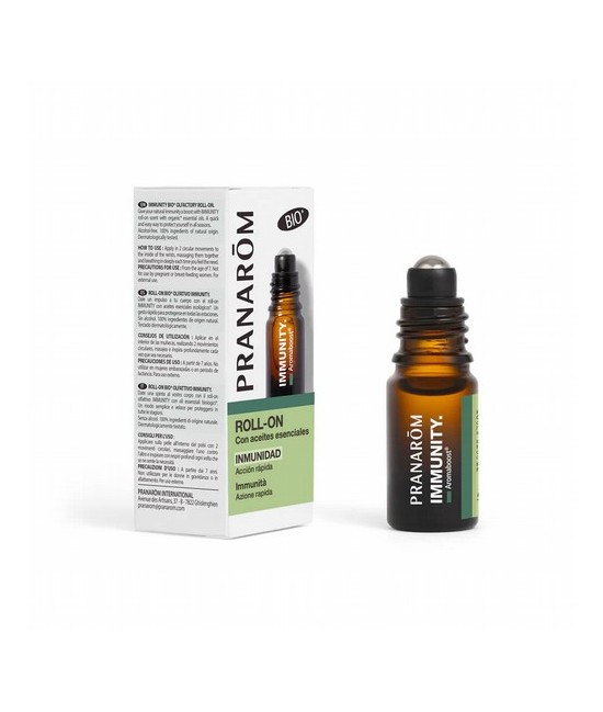 Diseñado para potenciar el organismo, el roll-on olfativo IMMUNITY con aceites esenciales ofrece un apoyo inmediato y duradero 
