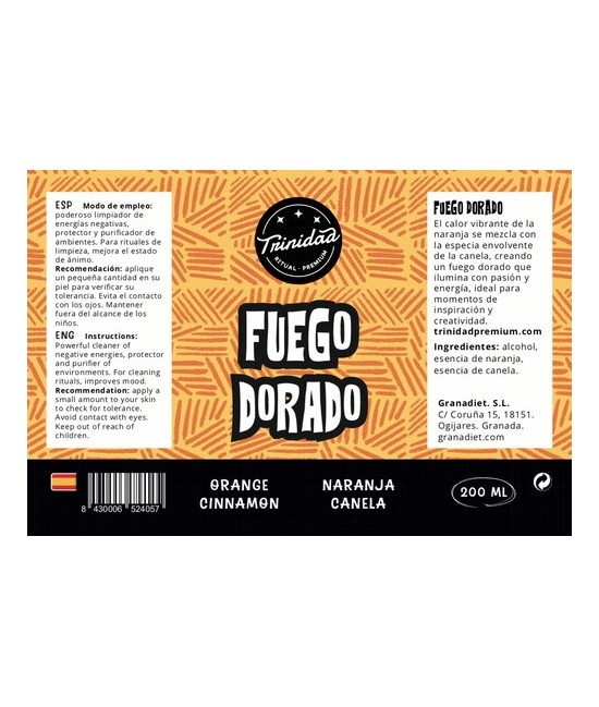 TRI.AGUA FUEGO DORADO 200 ML.