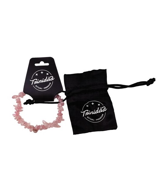 TRI.PULSERA CUARZO ROSA CHIP