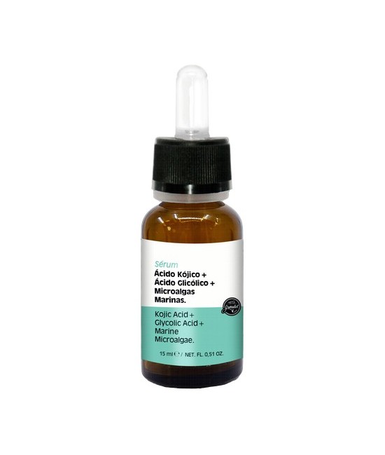 Sérum para tratar manchas superficiales con microalgas, profundas con alfa-hidroxiácidos y dispersas o concentradas para una pi