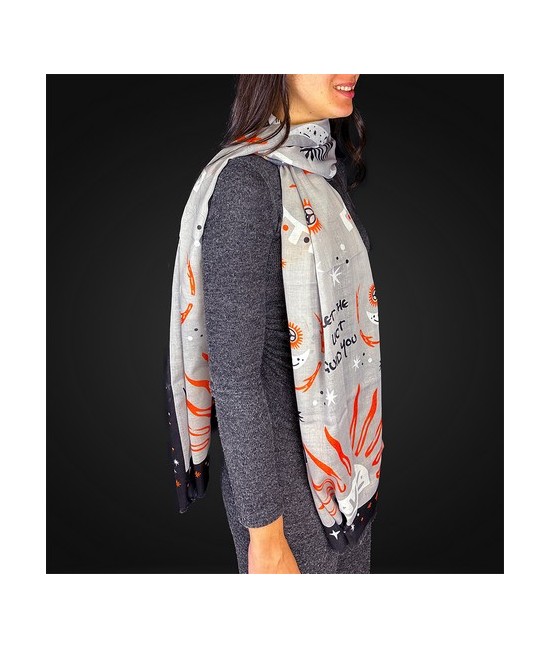 TRI.PASHMINA SOL LUNA GRIS 180X60 CM.